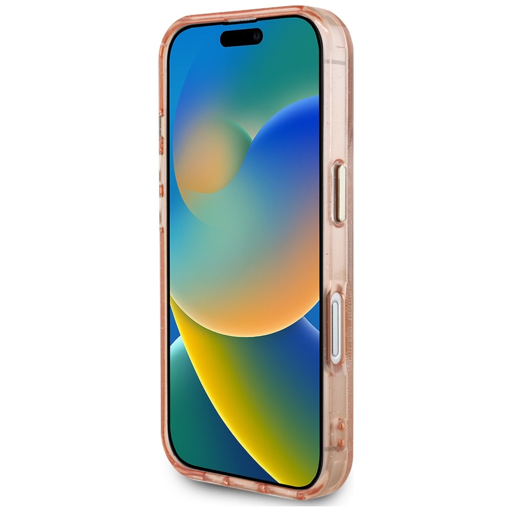 MagSafe-skal för Apple iPhone 16, Guess, IML Glitter 4G Circle Triangle, Rosa