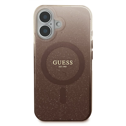 MagSafe-skal för Apple iPhone 16, Guess, IML Glitter Gradient, Brun