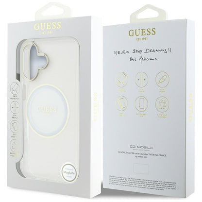 MagSafe-skal för Apple iPhone 16, Guess, IML Metal Colored Circle, Vit