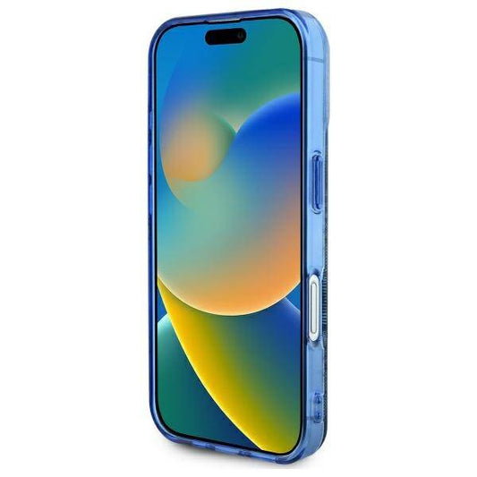 MagSafe-skal för Apple iPhone 16, Guess, IML Peony On 4G Background, Blå