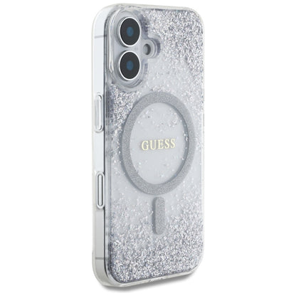 MagSafe-skal för Apple iPhone 16, Guess, Resin Gradient Glitter, Silver