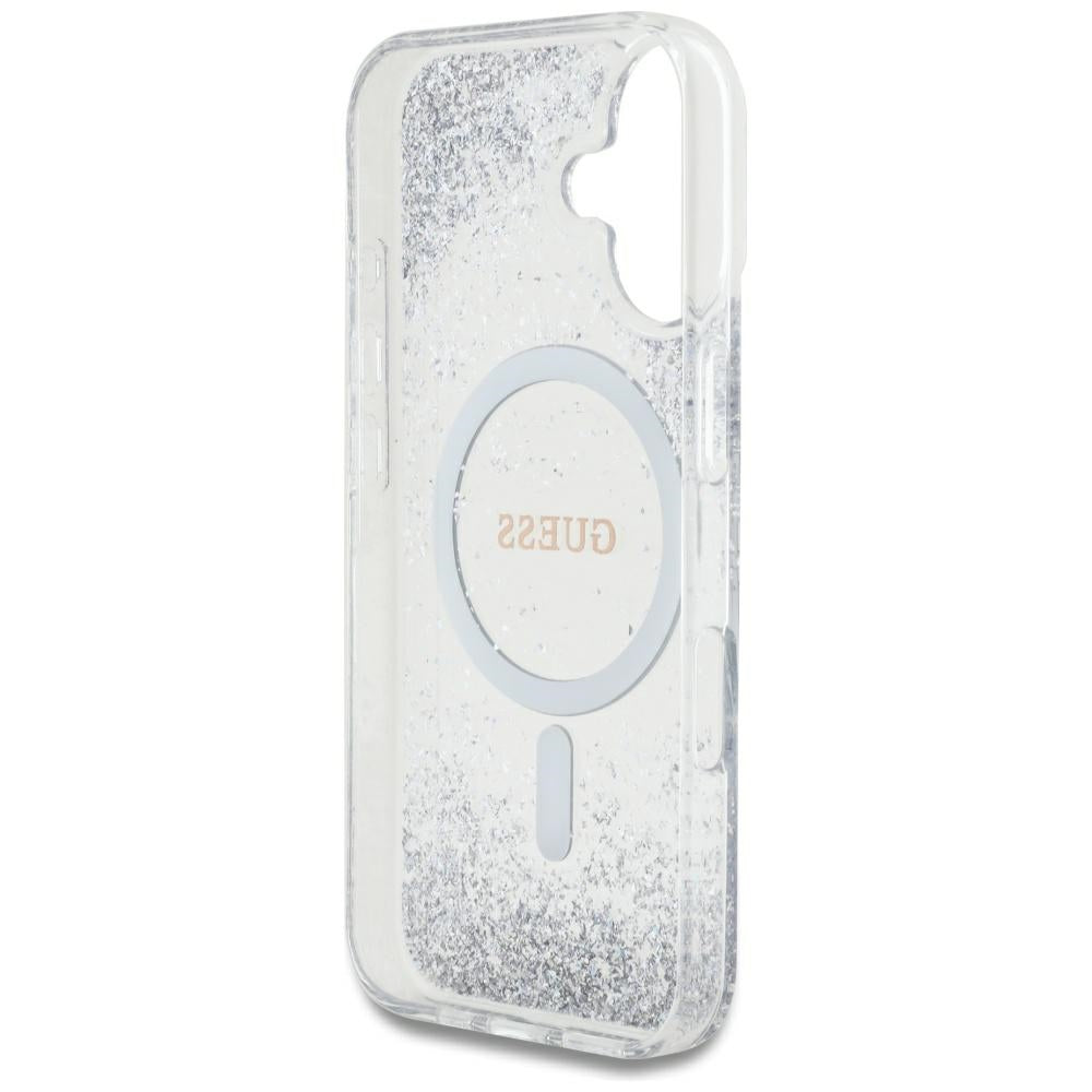 MagSafe-skal för Apple iPhone 16, Guess, Resin Gradient Glitter, Silver