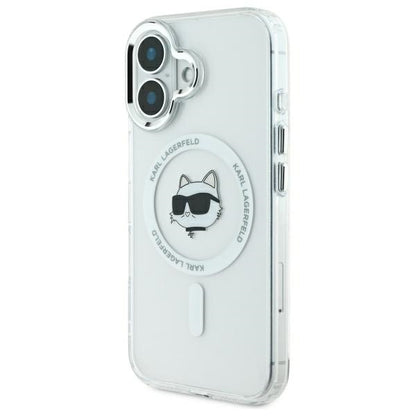 MagSafe Case for Apple iPhone 16, Karl Lagerfeld, IML Metal Choupette's Head, White