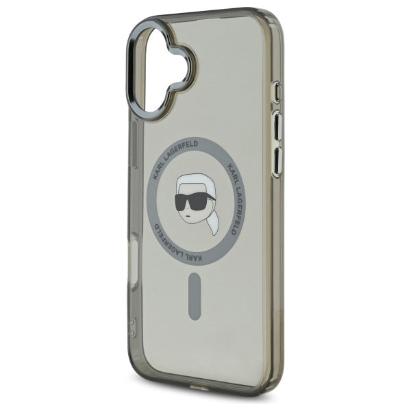 MagSafe-skal för Apple iPhone 16, Karl Lagerfeld, IML Metal Karl's Head, Svart