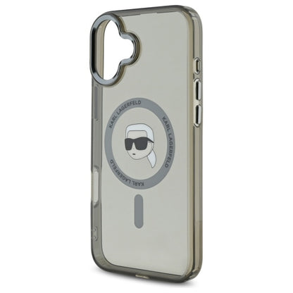 MagSafe-skal för Apple iPhone 16, Karl Lagerfeld, IML Metal Karl's Head, Svart