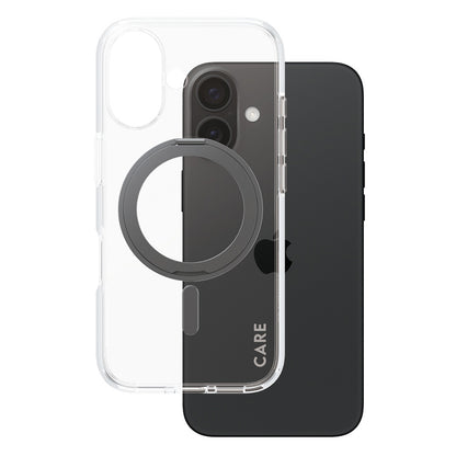 MagSafe-skal för Apple iPhone 16, PanzerGlass, Care Feature Kickstand, Svart Transparent