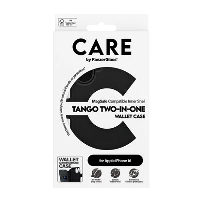 MagSafe-skal för Apple iPhone 16, PanzerGlass, Care Feature Tango Two-in-One, Svart