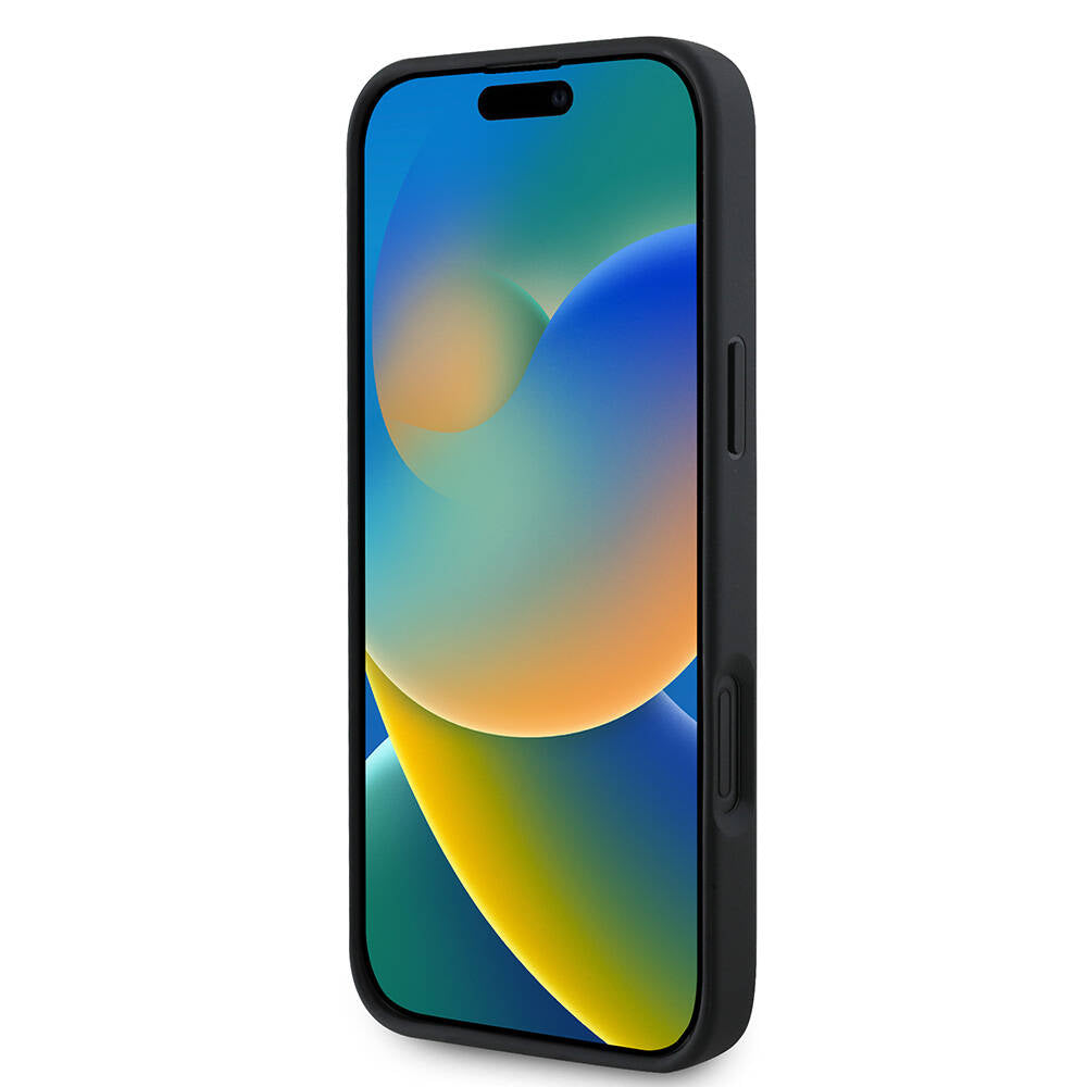 MagSafe-skal för Apple iPhone 16 Plus, Guess, Grained Gold Ring, Svart