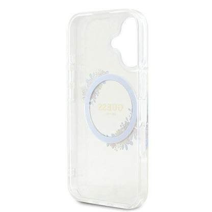 MagSafe-skal för Apple iPhone 16 Plus, Guess, IML Flowers Wreath, Transparent