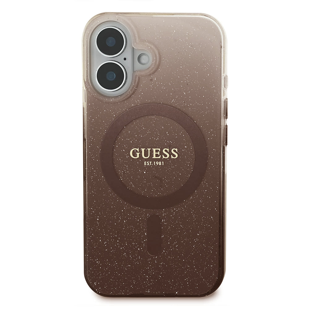 MagSafe-skal för Apple iPhone 16 Plus, Guess, IML Glitter Gradient, Brun