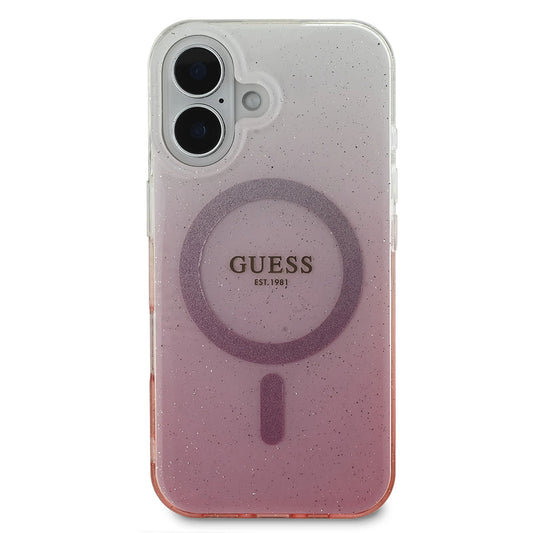 MagSafe-skal för Apple iPhone 16 Plus, Guess, IML Glitter Gradient, Rosa