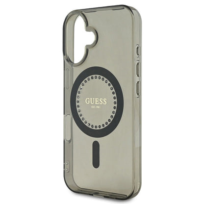 MagSafe-fodral för Apple iPhone 16 Plus, Guess, IML Rhinestone, Svart
