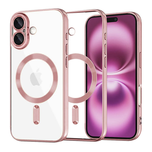 MagSafe-fodral för Apple iPhone 16 Plus, Techsuit, Luxury Crystal, Rosa