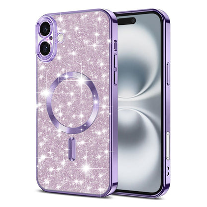 MagSafe-fodral för Apple iPhone 16 Plus, Techsuit, Luxury Glitter, Ljuslila