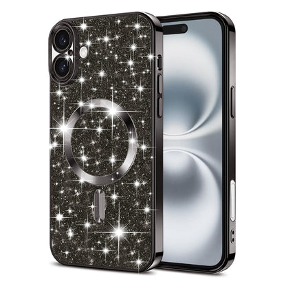 MagSafe-fodral för Apple iPhone 16 Plus, Techsuit, Luxury Glitter, Svart