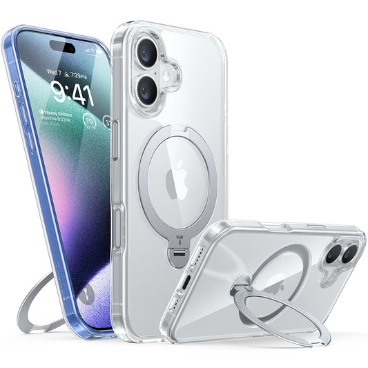 MagSafe-skal för Apple iPhone 16 Plus, Torras, Ostand Spin, Transparent