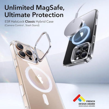 MagSafe-skal för Apple iPhone 16 Pro, ESR, Classic Hybrid Kickstand Slide, Transparent
