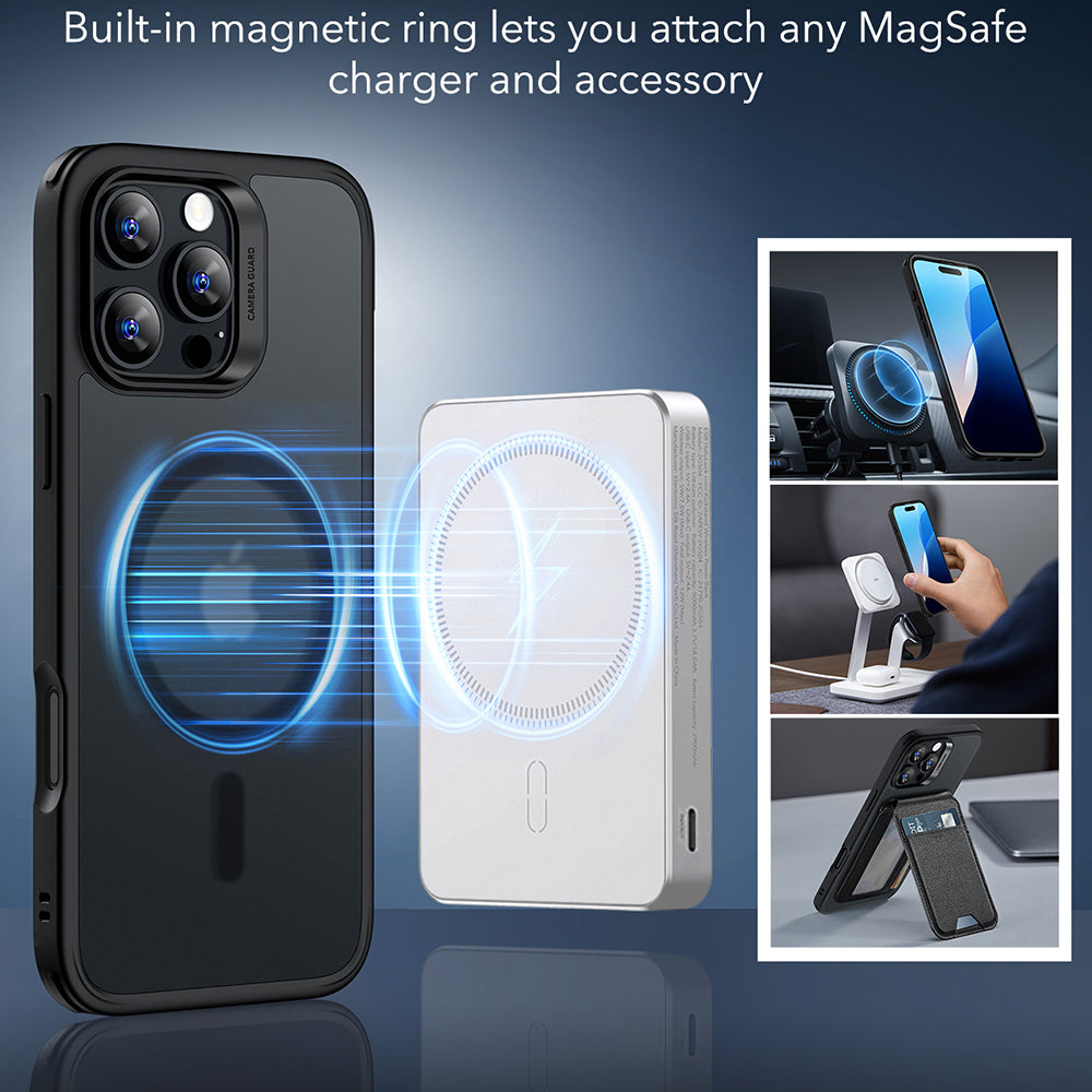MagSafe-skal för Apple iPhone 16 Pro, ESR, Classic Hybrid, Satinsvart