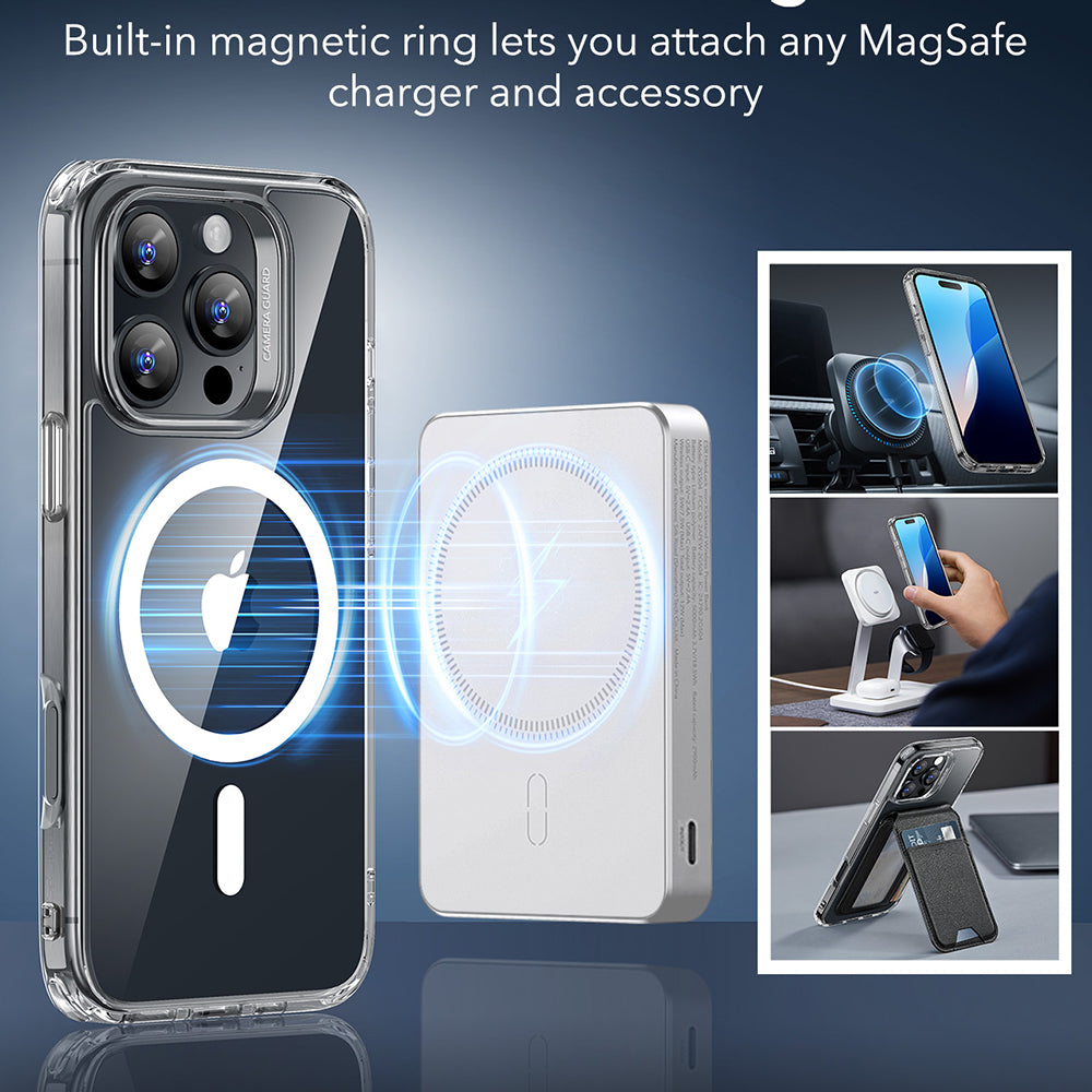 MagSafe-skal för Apple iPhone 16 Pro, ESR, Classic Hybrid, Transparent