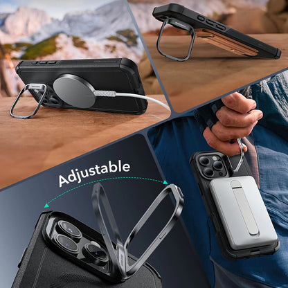 MagSafe-skal för Apple iPhone 16 Pro, ESR, Cyber Armor Kickstand, Grå