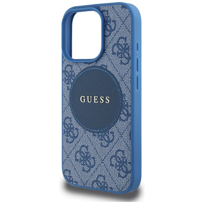 MagSafe Case for Apple iPhone 16 Pro, Guess, 4G Circle Classic Logo, Blue
