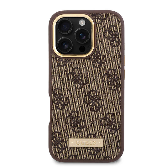 MagSafe-skal för Apple iPhone 16 Pro, Guess, 4G Logo Plate, Blå