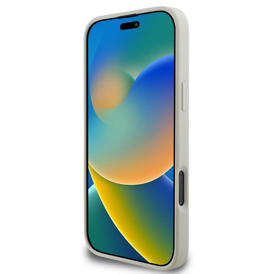 MagSafe-skal för Apple iPhone 16 Pro, Guess, Grained Gold Ring, Beige