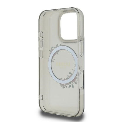 MagSafe-skal för Apple iPhone 16 Pro, Guess, IML Flowers Wreath, Svart
