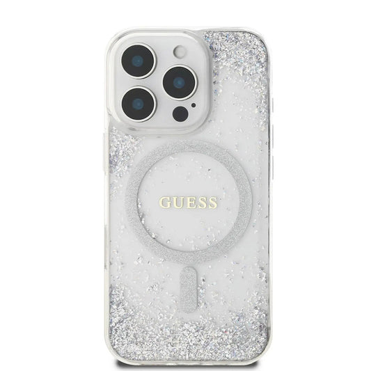 MagSafe-skal för Apple iPhone 16 Pro, Guess, IML Glitter Gradient, Silver