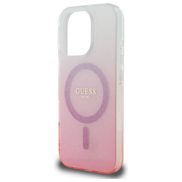 MagSafe-skal för Apple iPhone 16 Pro, Guess, IML Glitter Gradient, Rosa