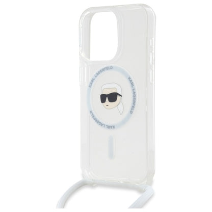 MagSafe-skal för Apple iPhone 16 Pro, Karl Lagerfeld, IML Crossbody Karl's Head, Transparent