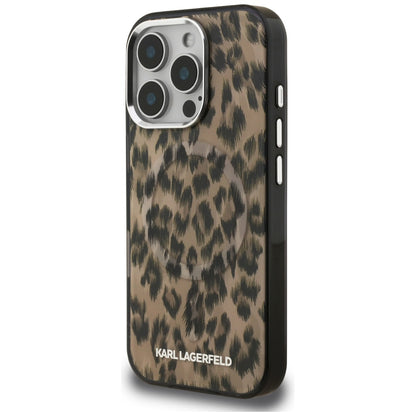 MagSafe-skal för Apple iPhone 16 Pro, Karl Lagerfeld, IML Leopardmönster, Brun