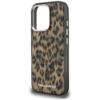 MagSafe-skal för Apple iPhone 16 Pro, Karl Lagerfeld, IML Leopardmönster, Brun