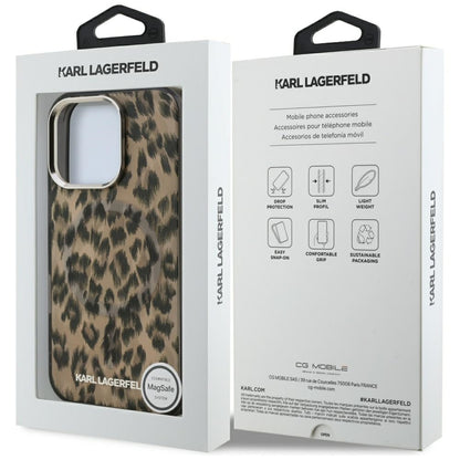 MagSafe-skal för Apple iPhone 16 Pro, Karl Lagerfeld, IML Leopardmönster, Brun