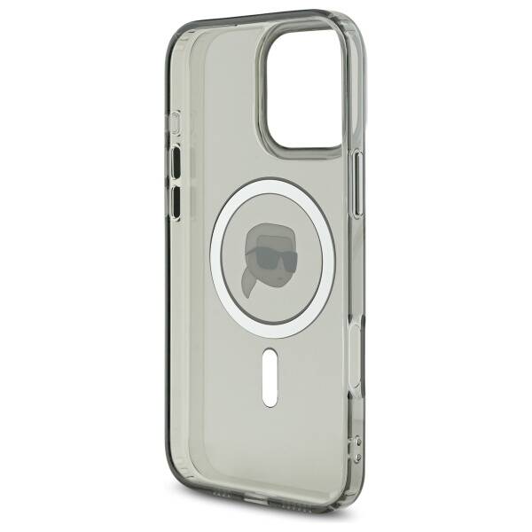 MagSafe-skal för Apple iPhone 16 Pro, Karl Lagerfeld, IML Metal Karl's Head, Svart