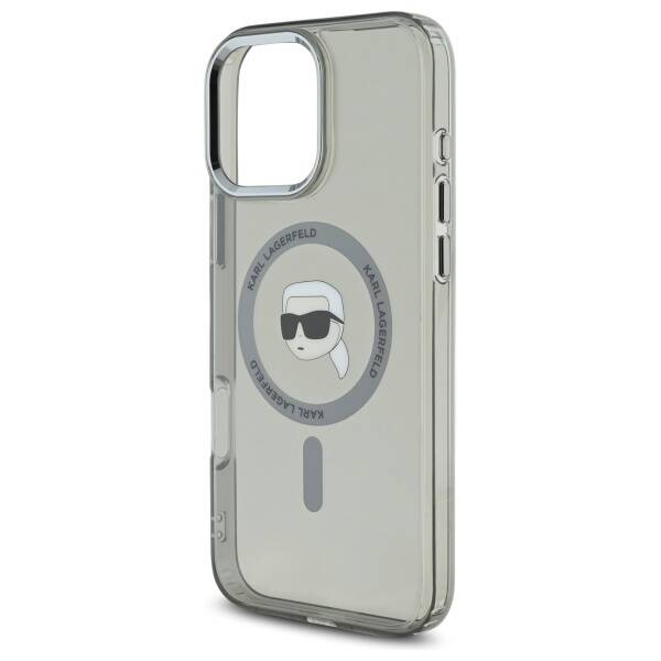 MagSafe-skal för Apple iPhone 16 Pro, Karl Lagerfeld, IML Metal Karl's Head, Svart