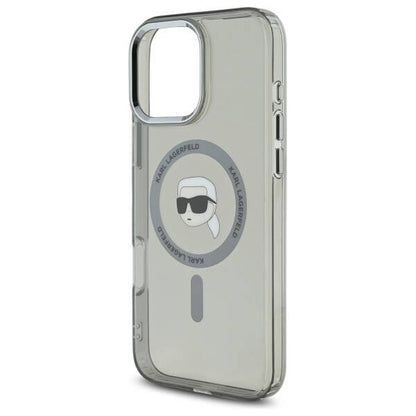 MagSafe-skal för Apple iPhone 16 Pro, Karl Lagerfeld, IML Metal Karl's Head, Svart