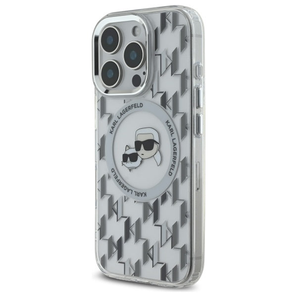 MagSafe-skal för Apple iPhone 16 Pro, Karl Lagerfeld, IML Monogram Karl & Choupette's Heads, Transparent