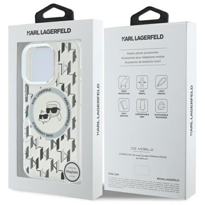 MagSafe-skal för Apple iPhone 16 Pro, Karl Lagerfeld, IML Monogram Karl & Choupette's Heads, Transparent