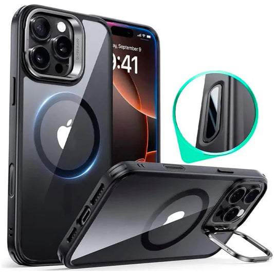 MagSafe-skal för Apple iPhone 16 Pro Max, ESR, Classic Hybrid Kickstand Slide, Svart Transparent