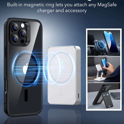MagSafe-skal för Apple iPhone 16 Pro Max, ESR, Classic Hybrid, Svart Transparent