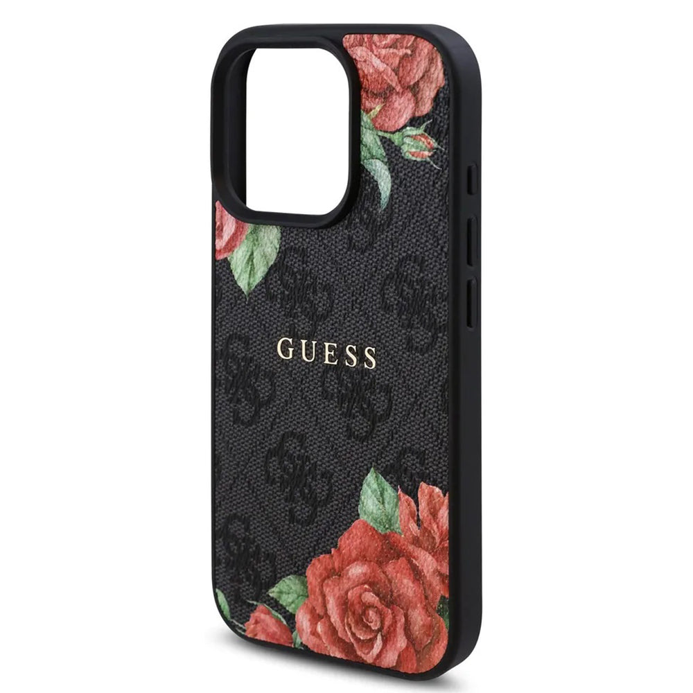 MagSafe-skal för Apple iPhone 16 Pro Max, Guess, 4G Flowers Print, Svart