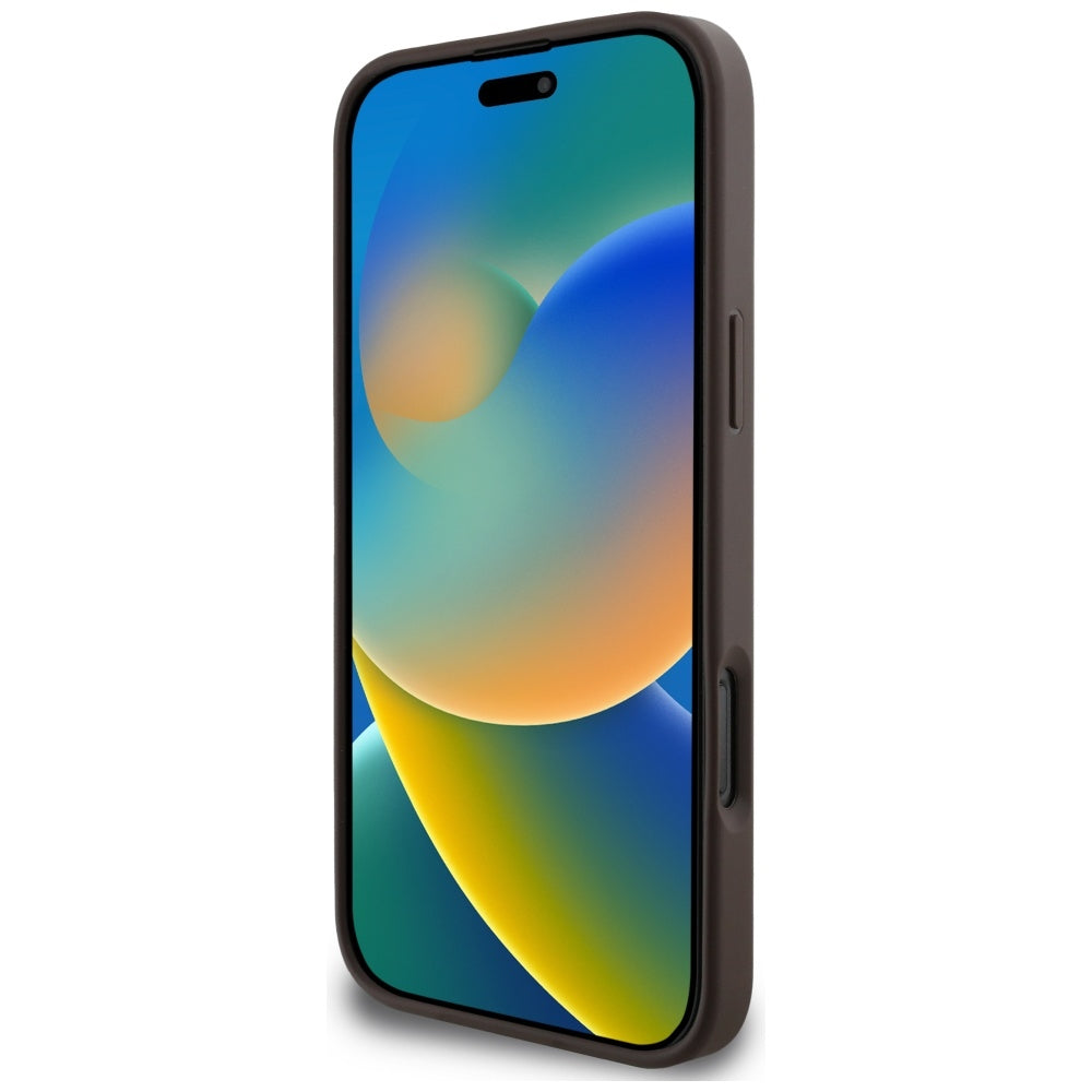 MagSafe-fodral för Apple iPhone 16 Pro Max, Guess, Cardslot 4G Stripes, Brun