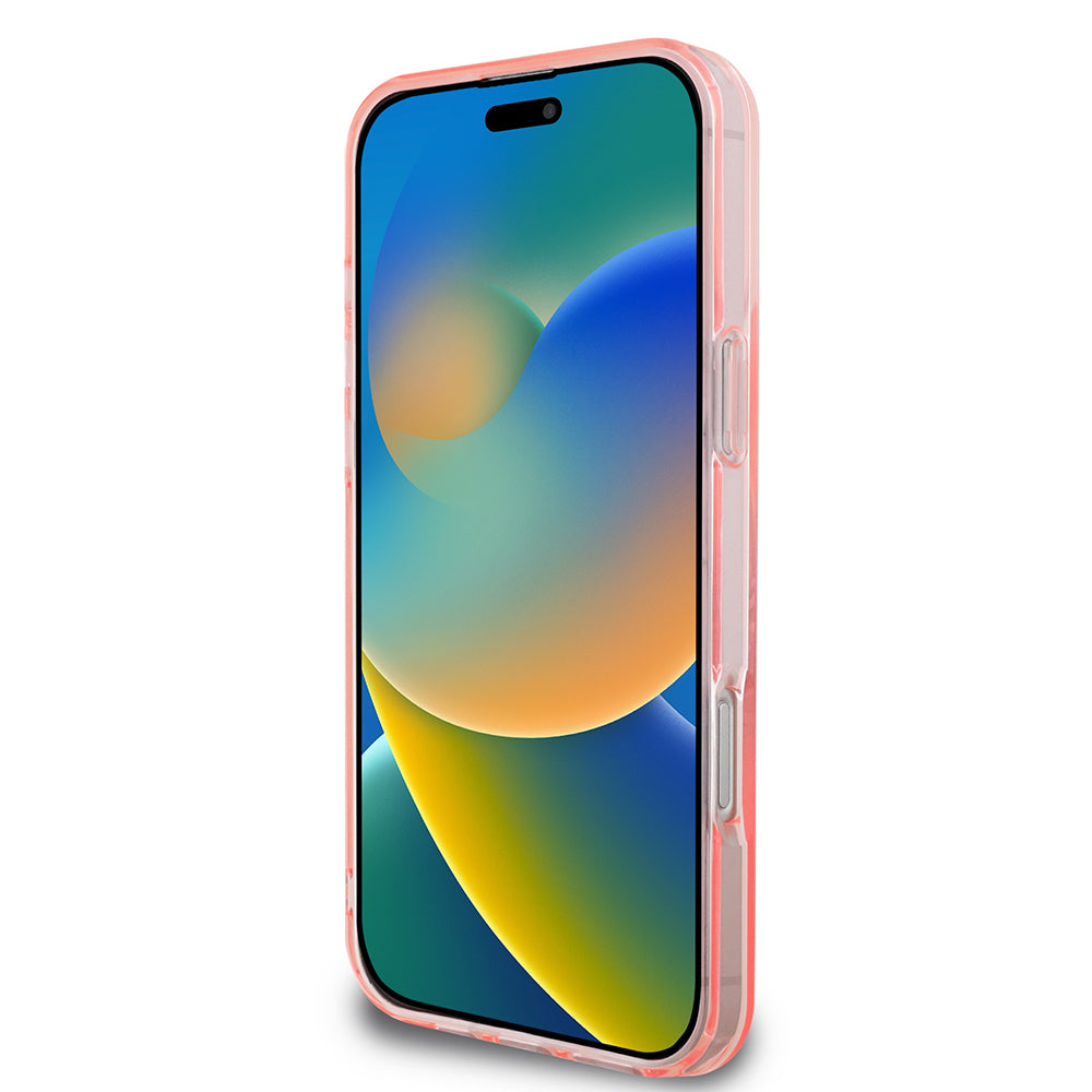 MagSafe Case for Apple iPhone 16 Pro Max, Guess, IML Flowers Wreath, Pink