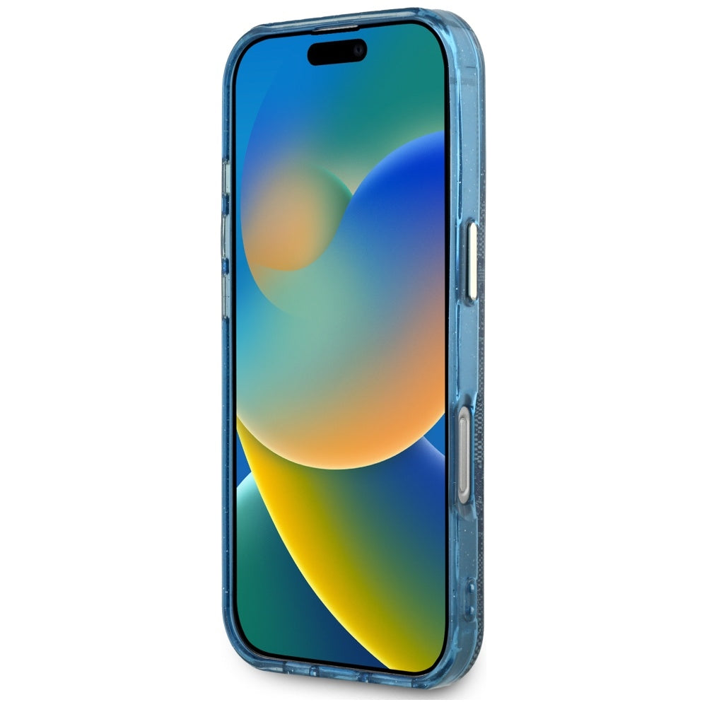 MagSafe-skal för Apple iPhone 16 Pro Max, Guess, IML Glitter 4G Circle Triangle, Blå