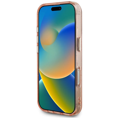 MagSafe-fodral för Apple iPhone 16 Pro Max, Guess, IML Glitter 4G Circle Triangle, Rosa