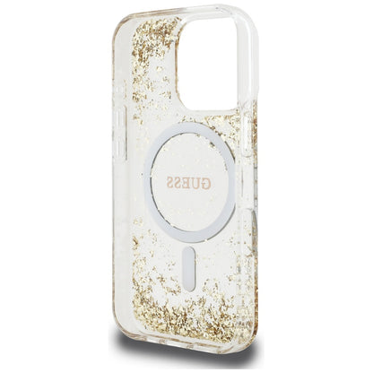 MagSafe-skal för Apple iPhone 16 Pro Max, Guess, Resin Bottom Glitter, Guld
