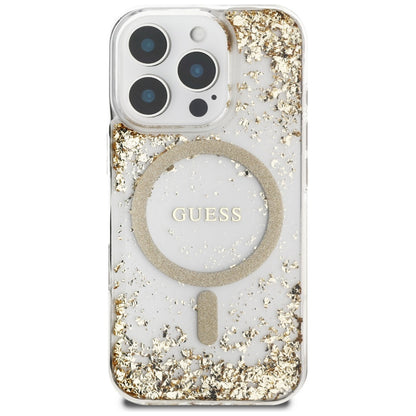 MagSafe-skal för Apple iPhone 16 Pro Max, Guess, Resin Bottom Glitter, Guld