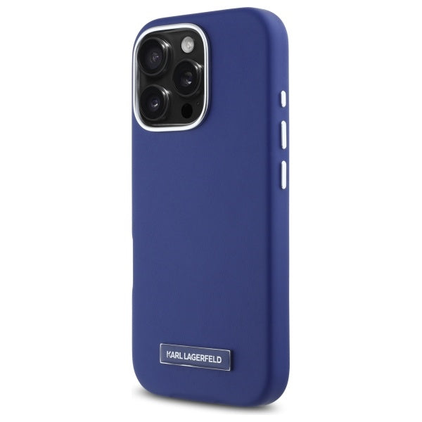 MagSafe-skal för Apple iPhone 16 Pro Max, Karl Lagerfeld, FW Metal Plate, Blå