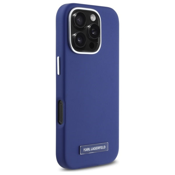MagSafe-skal för Apple iPhone 16 Pro Max, Karl Lagerfeld, FW Metal Plate, Blå